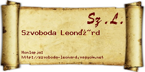 Szvoboda Leonárd névjegykártya