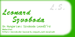 leonard szvoboda business card